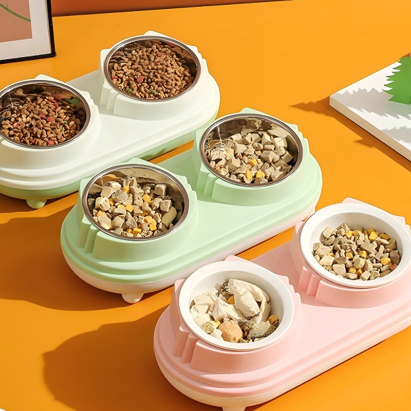 وعاء تغذية مزدوج اللون مصنوع من مادة البولي بروبلين صديق للبيئة