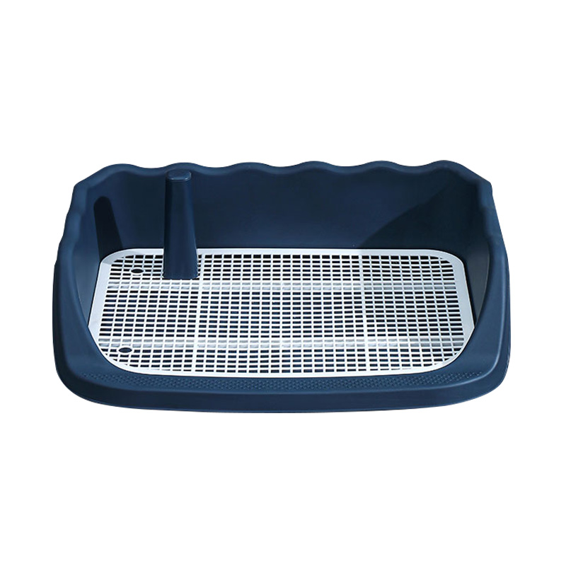 مرحاض للكلاب مسيج مرتفع وموسع ومقاوم للرذاذ مع عمود