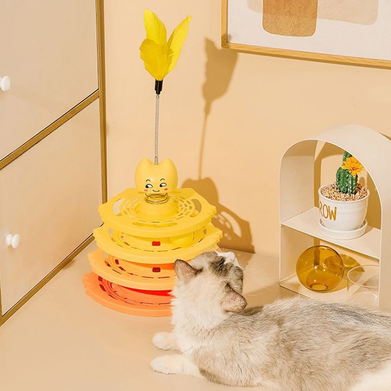 ألعاب الحيوانات الأليفة ذات عجلة الغزل للقطط ذات التصميم الإلكتروني